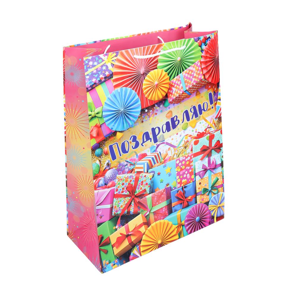 Пакет подарочный МАТОВЫЙ пакет подарочный xl, с др8 ЧУДО ПРАЗДНИК в кор.5*12шт