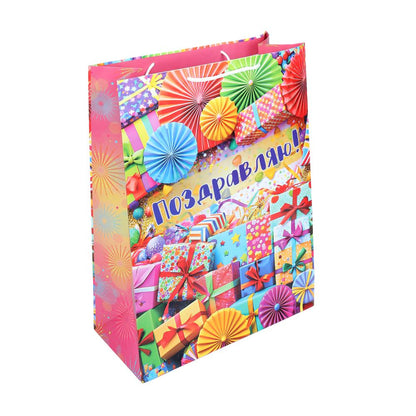 Пакет подарочный МАТОВЫЙ пакет подарочный xl, с др8 ЧУДО ПРАЗДНИК в кор.5*12шт