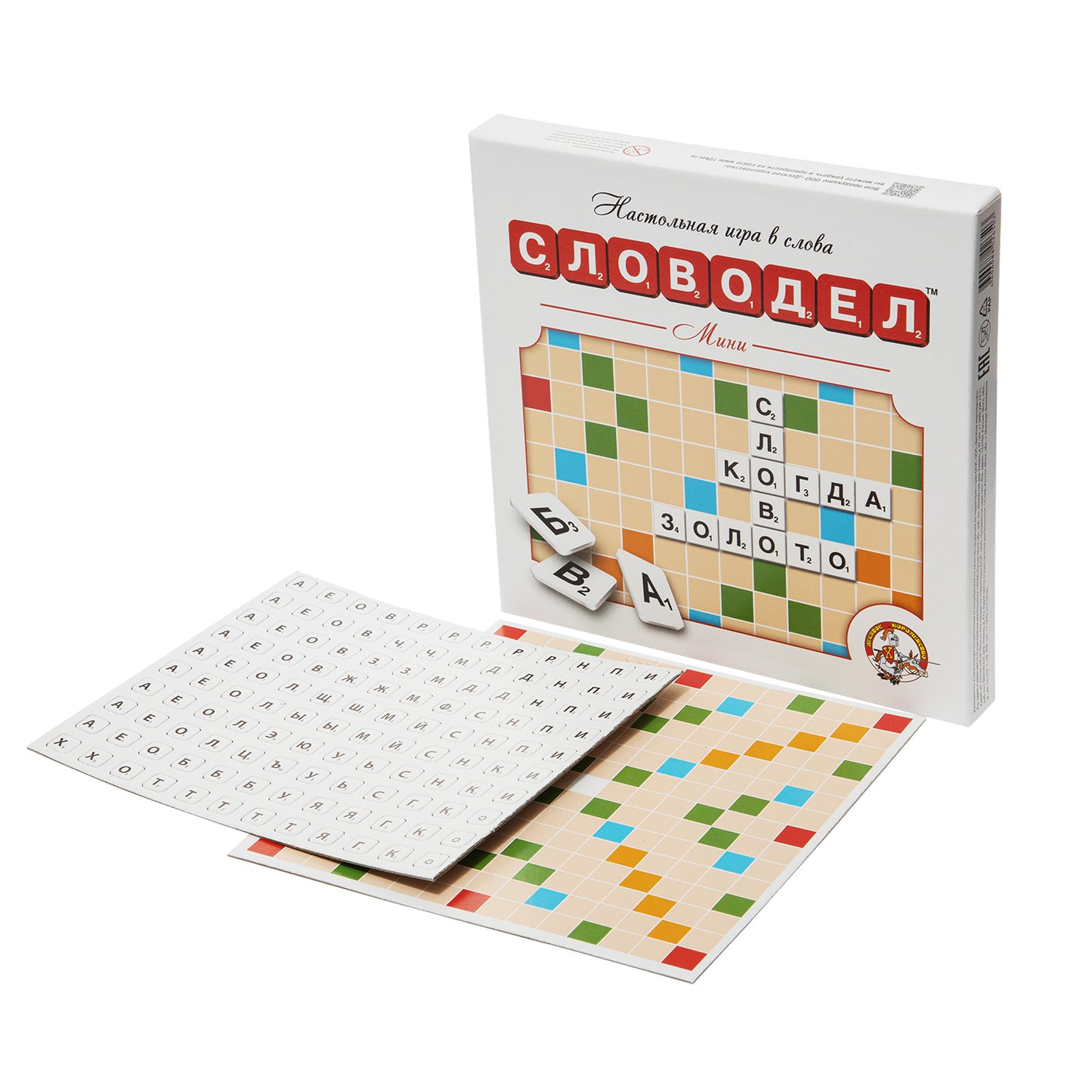 Игра настольная Словодел Мини, картонный, белый