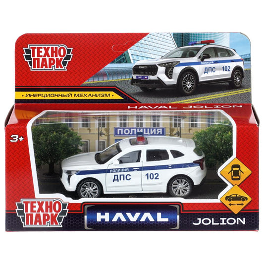 Машина металл haval jolion 10,5 см, двери, инерц. ПОЛИЦИЯ белый, Технопарк