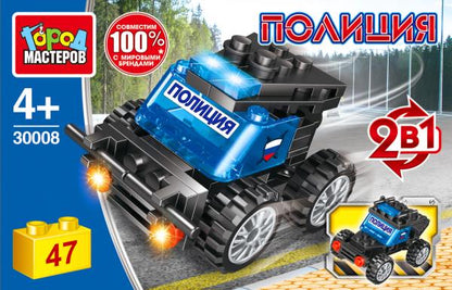 Конструктор ДЖИП спецназа 2в1, 47 дет. Город мастеров в кор.2*40шт