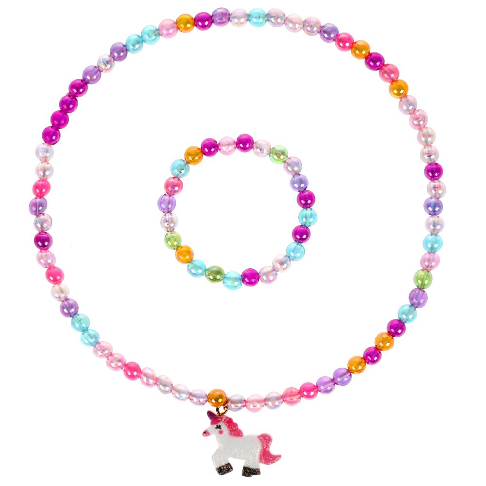 Аксесс д/девочек СКАЗОЧНЫЙ ПАТРУЛЬ н-р бижутерии(кулон+браслет)единорог МИЛАЯ ЛЕДИ уп-10шт в kor50up