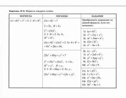 Карточки для коррекции знаний. Математика. 7 кл. 2-е изд.(Илекса)