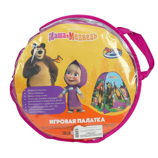 Палатка детская игровая Маша и Медведь 81x91x81см, в сумке Играем вместе в кор.24шт