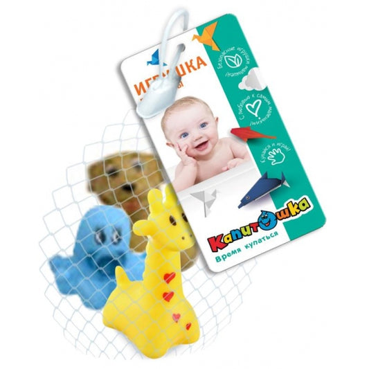 Игрушка для ванны 3 шт. Сетка, подвеска КАПИТОШКА в кор.4*125наб