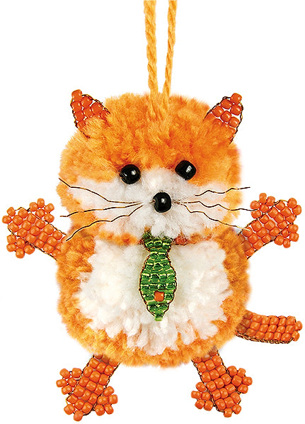 Набор для изготовления фигурки "Маленький кот" (пряжа+бисер)