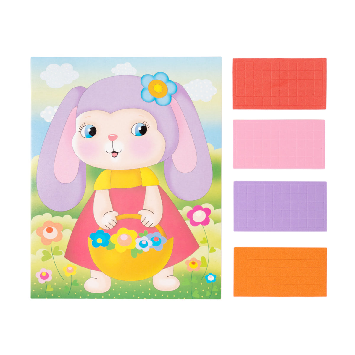 Набор для творчества. Аппликация "Зайка" (4 цв, 200 эл) арт.02750