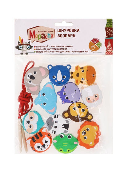 MAPACHA. 76856 Шнуровка "Зоопарк" 12 дет.*