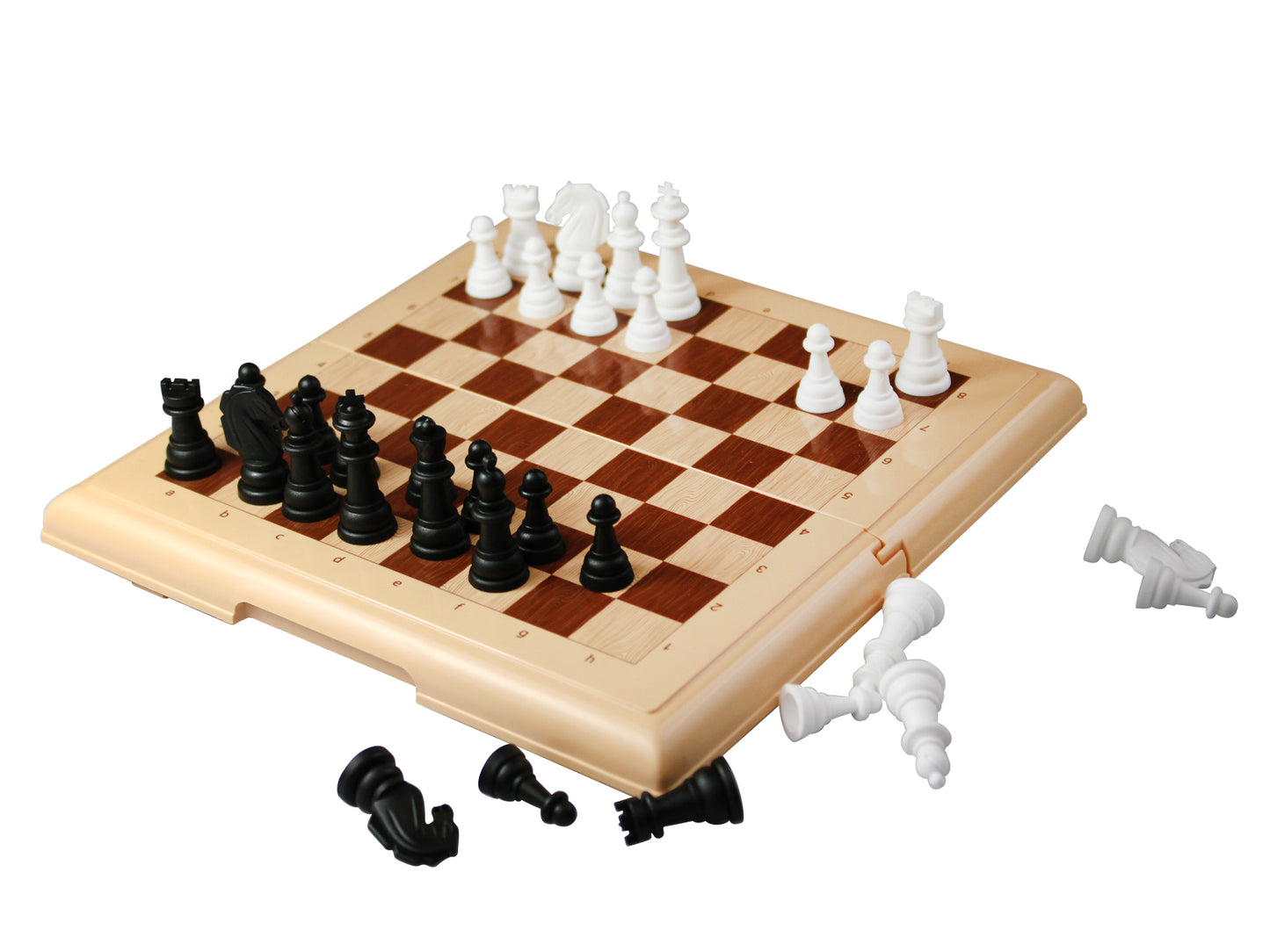 Игра настольная "Шашки-Шахматы" в пласт.коробке (мал, беж)