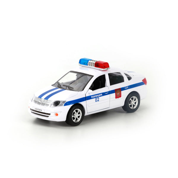Машина металл свет-звук LADA granta полиц., 12,5 см, дв., баг., инерц., кор. Технопарк в кор.2*24шт