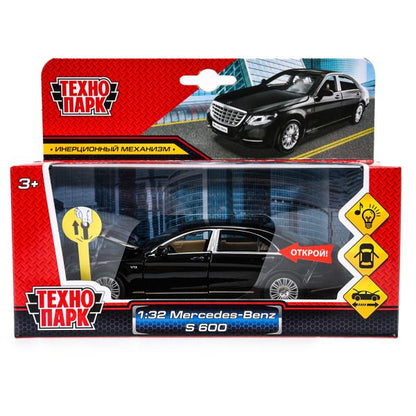 Машина металл свет-звук MERCEDES-BENZ s 600, 14,5 см, двери, инерция Технопарк в кор.2*24шт