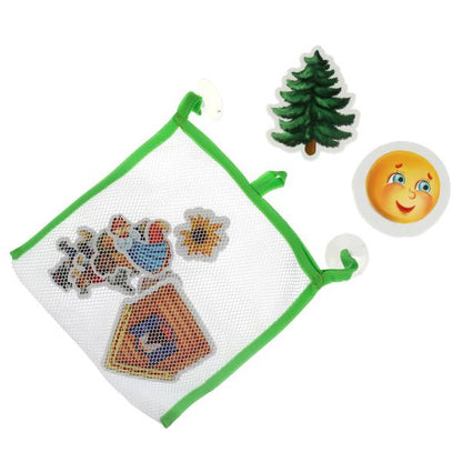 Игрушка пластизоль для ванны набор стикеров ева колобок 10 шт, сетка КАПИТОШКА в кор.50наб