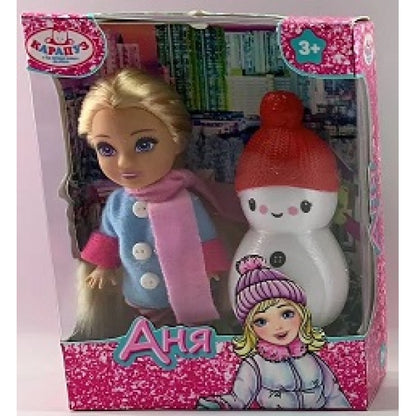 Кукла Анечка 12см, акс., кор КАРАПУЗ в кор.120шт