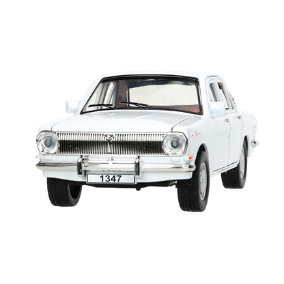 ГАЗ 2401 свет-звук 19,7 см, дв, кепка, баг, ин, белый Технопарк в кор.2*24шт