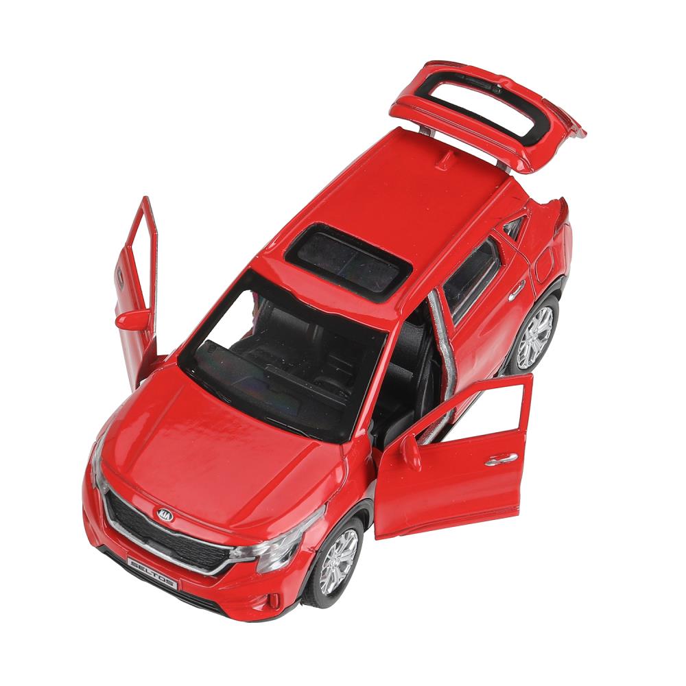Машина металл KIA seltos длина 12 см, двери, багажник., инерц, красный, кор. Технопарк в кор.2*36шт