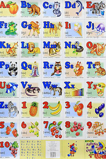 Азбука английская с цифрами