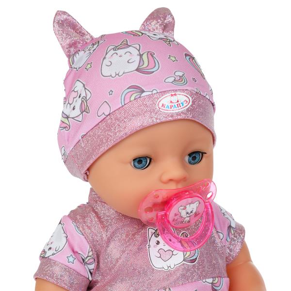 Пупс озвуч Шаинский музыка 40см, пьет, писает, закр. глазки, 4 акс, 100 фраз КАРАПУЗ в кор.8шт