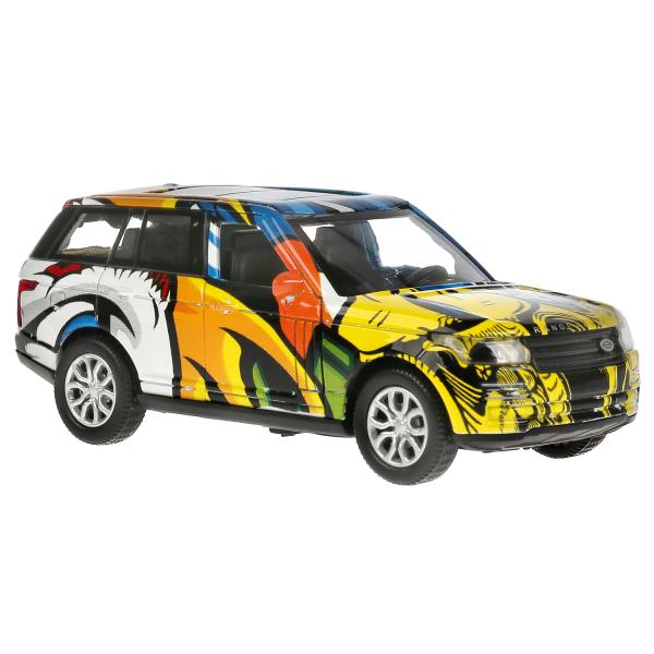 Машина металл RANGE ROVER VOGUE ГРАФИТИ 12 см, дв, баг, инерц, ассорт, кор. Технопарк в кор.2*36шт