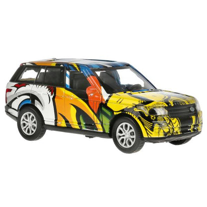 Машина металл RANGE ROVER VOGUE ГРАФИТИ 12 см, дв, баг, инерц, ассорт, кор. Технопарк в кор.2*36шт