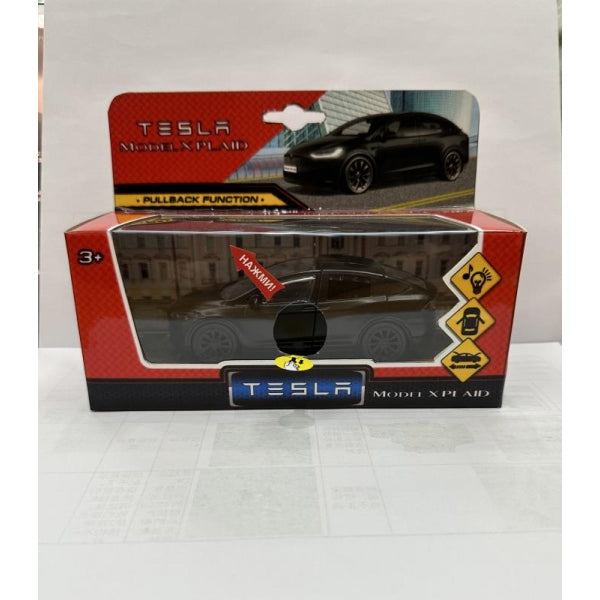 Машина металл свет-звук tesla model x plaid 12 см, двери, черный мат, кор. Технопарк в кор.2*36шт