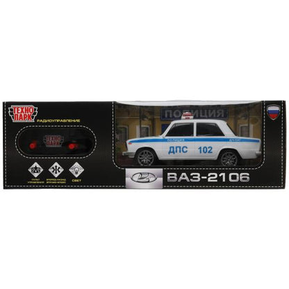 Машина р/у ВАЗ-2106 ПОЛИЦИЯ 18 см, свет, бел, кор. Parc technologique à Cor.24шт