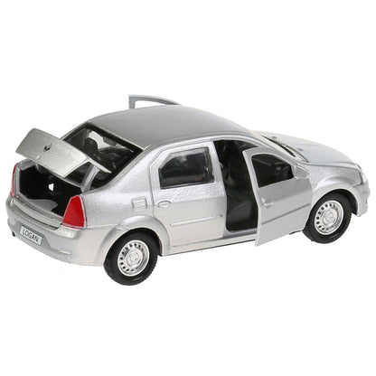 Машина металл "RENAULT LOGAN"12см,открыв. двери, инерц, серебристый, в кор. Технопарк в кор.2*36шт
