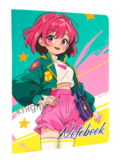 MyArt. БЛОКНОТ в клетку My big notebook. Девочка в зелёном бомбере