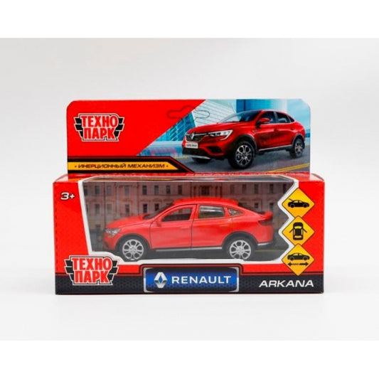 Машина металл RENAULT ARKANA дл 12 см, откр дв, багаж, инер, красный, в кор. Технопарк в кор.2*36шт