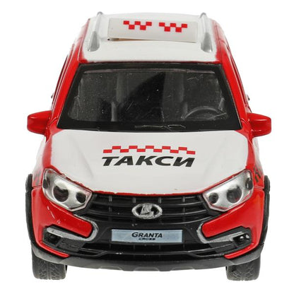 GRANTACRS-12TAX-VEZ Машина металл LADA GRANTA CROSS ТАКСИ 12 см, двер, баг, инерц, красный, кор. Тех
