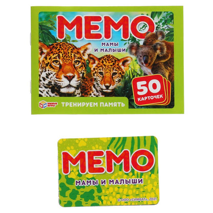 Mamans et petites filles. Carte du jeu Mémo. 50 cartes 65x95mm. Couleur: 125х170х40мм. Умные игры в кор.50шт