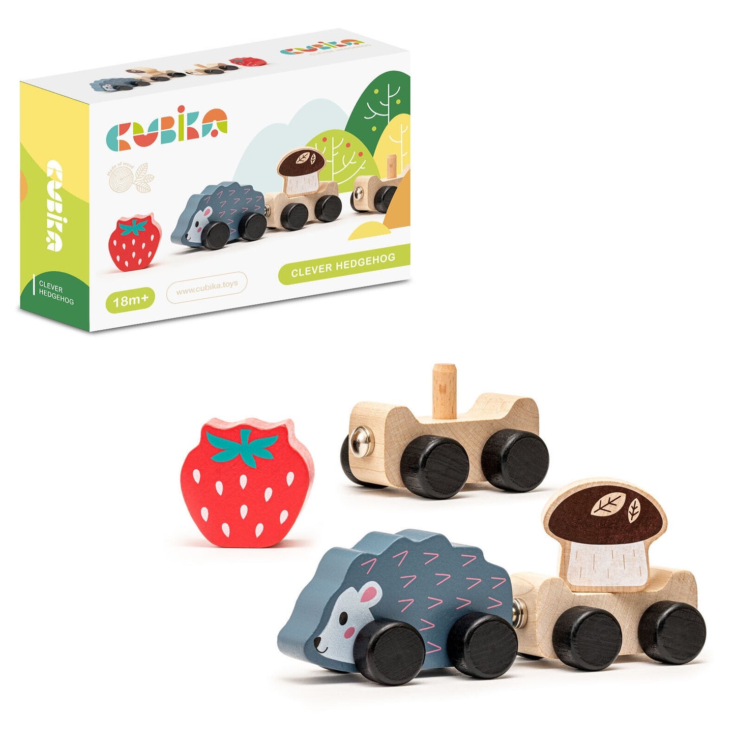 CUBIKA.15467 Деревянная игрушка поезд "Умный ёжик"