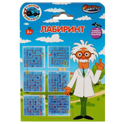Логическая игра лабиринт СИНИЙ ТРАКТОР блист.12*9*9см ИГРАЕМ ВМЕСТЕ в кор.2*120шт