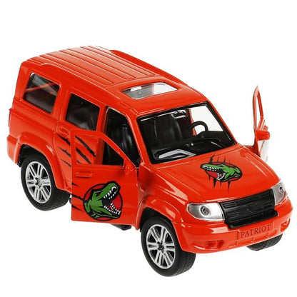 Machine métallique UAZ 12 cm, dv., bagag., инерц., окрас динозавр, kor. Parc technologique en cor.2*24шт