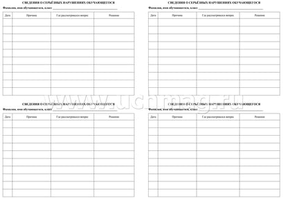 Журнал индивидуальной работы с обучающимися (Формат А4, блок писчая 60, обл. офсетная 160) 32 стр.