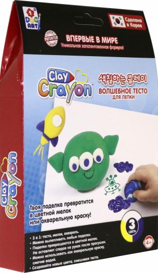 Clay Crayon. Набор тесто-мелков "Инопланетянин" (3 цвета по 30 гр) в кор. 13,9x19x3 см арт.Т19011