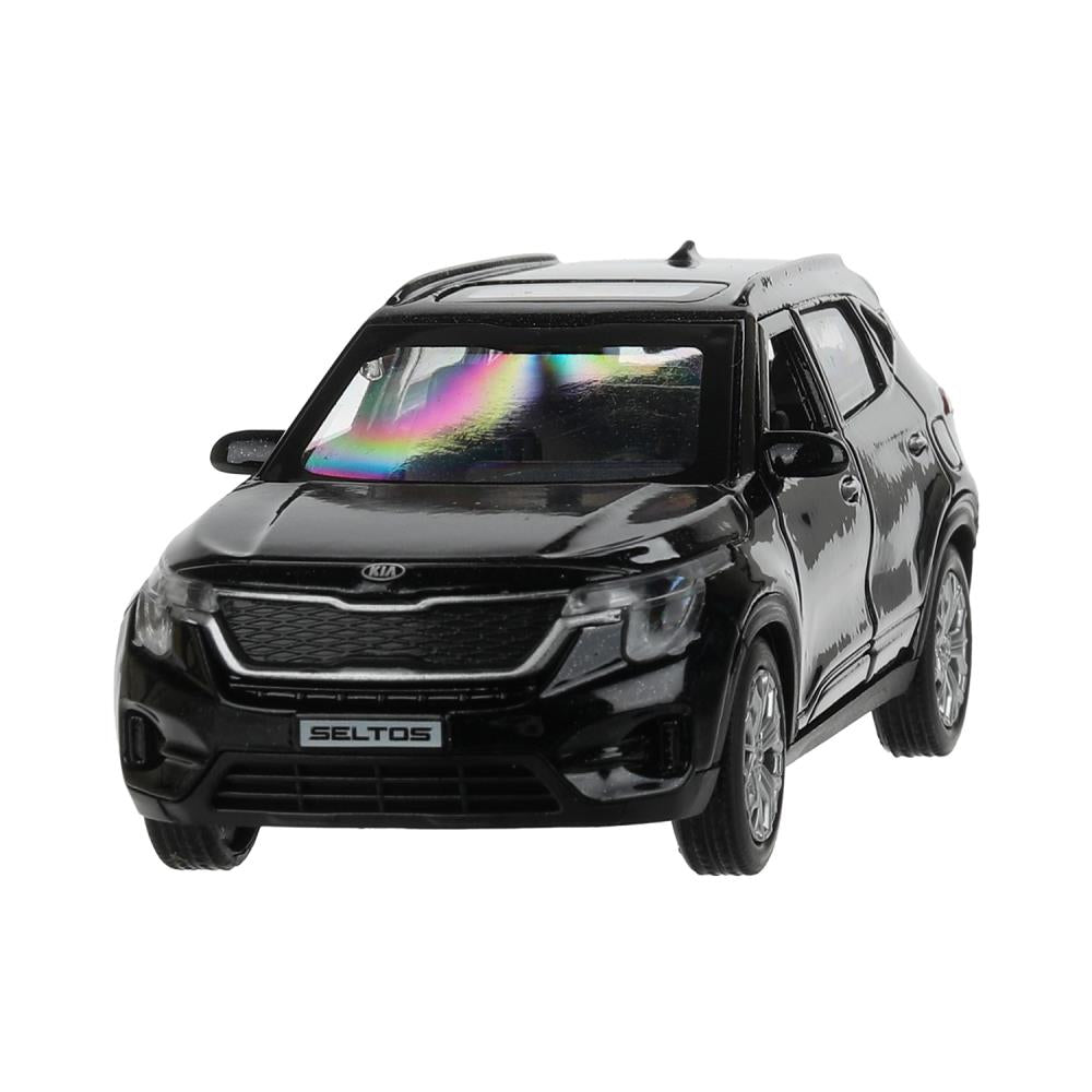 SELTOS-12-BK Машина металл KIA seltos длина 12 см, двери, багаж., инерц, черный, кор. Технопарк в ко