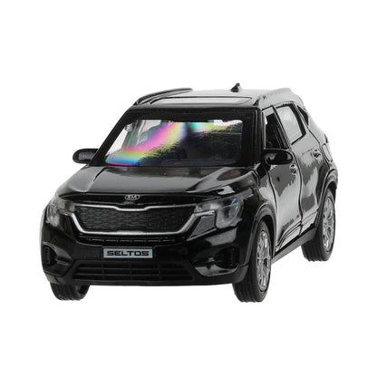SELTOS-12-BK Машина металл KIA seltos длина 12 см, двери, багаж., инерц, черный, кор. Технопарк в ко
