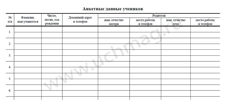Журнал классного руководителя