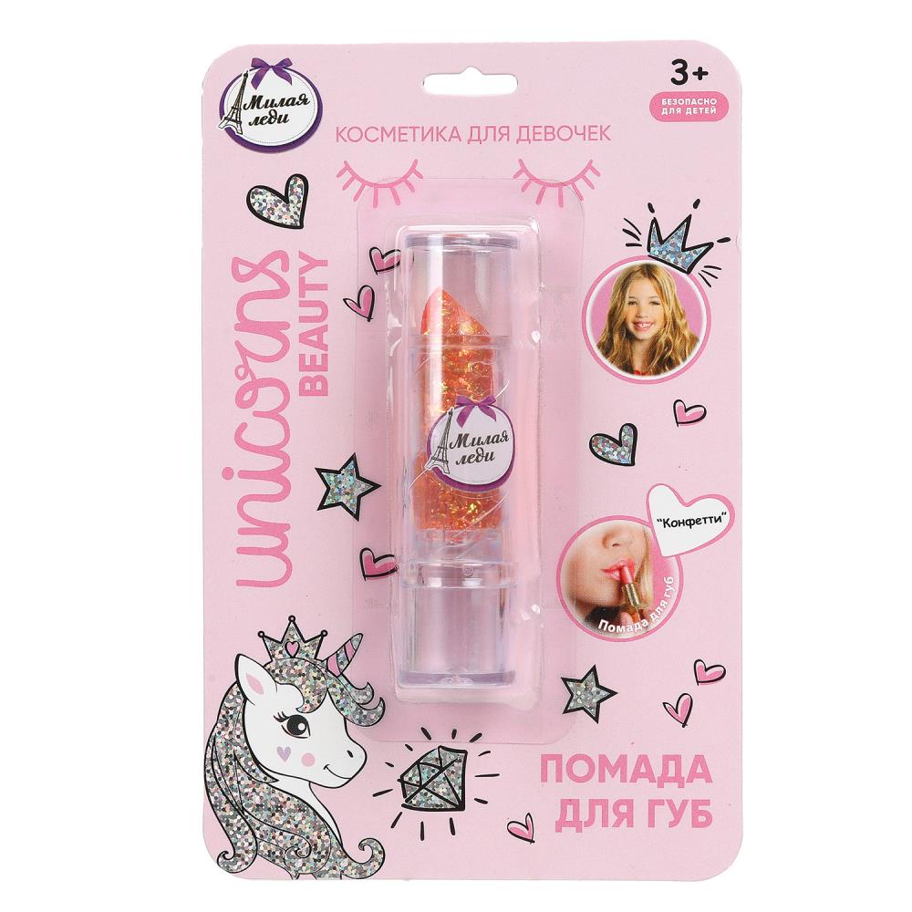 Cosmétique DЛЯ DЕВОЧЕК pour le gâteau "конфетти", 3,2 g, orangé МИЛАЯ ЛЕДИ в кор.6*24шт
