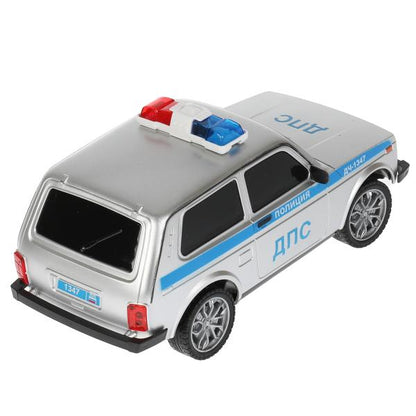 LADA4X4-18LPOL-GY 327204 Машина р/у LADA ПОЛИЦИЯ 4x4 18 см, свет, сер, кор. Технопарк в кор.24шт
