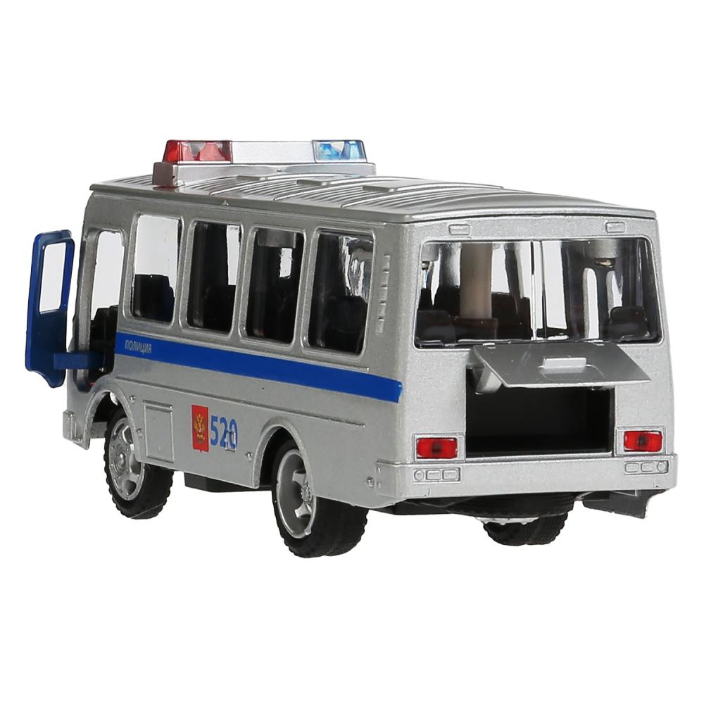 Machine en métal PAZ 3205 14 cm, noir + jaune, ouvert. двери и багажник, инерц. в кор Технопарк в кор2*24шт