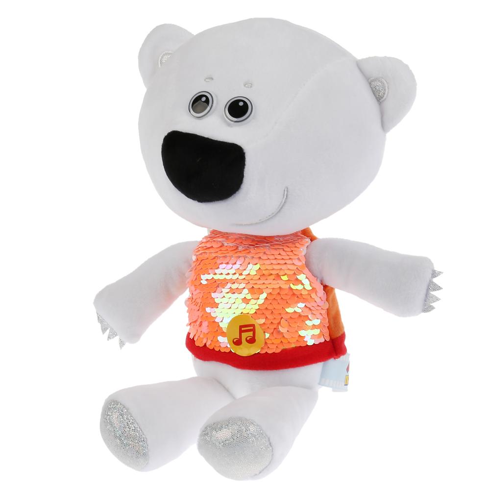 Игрушка мягкая МИ-МИ-МИШКИ белая тучка в футболке c пайетками,20см,муз. чип. Мульти-пульти в кор24шт