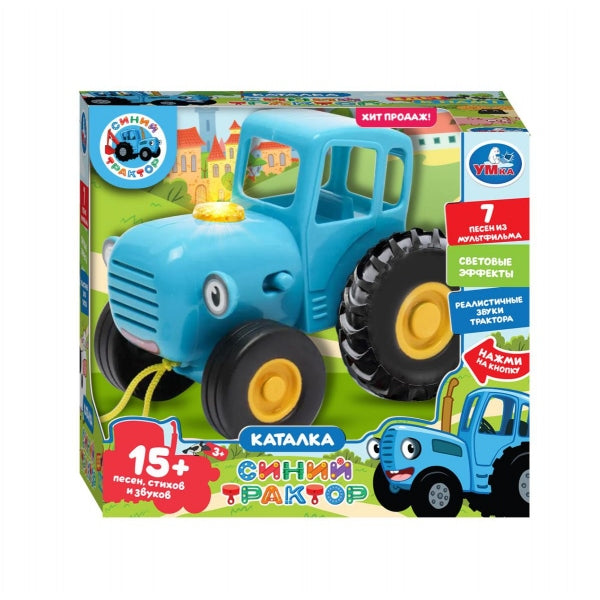 Каталка СИНИЙ ТРАКТОР.15+ песен, стихов и звуков в кор. Умка в кор.72шт