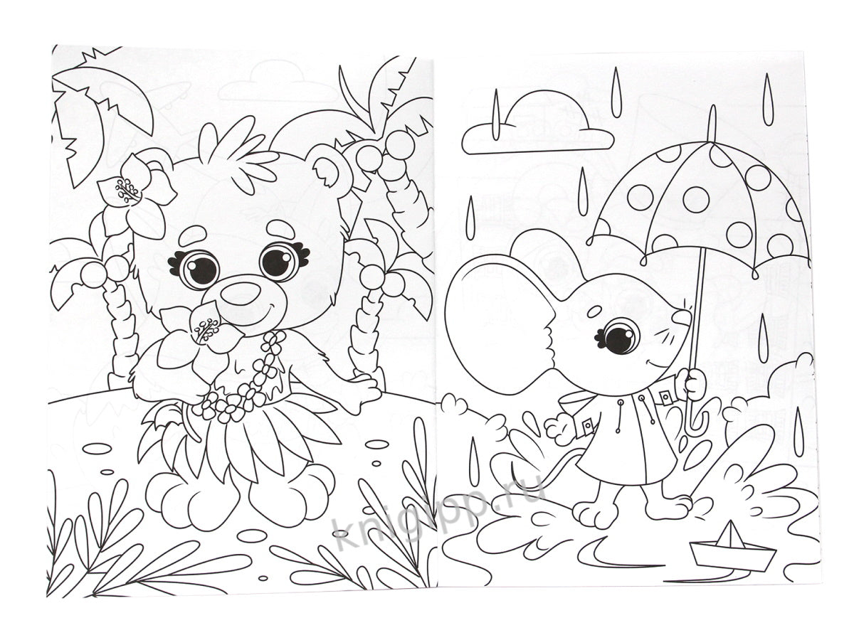 РАСКРАСКА с блестящими наклейками. МИЛЫЕ ЗВЕРЯТА