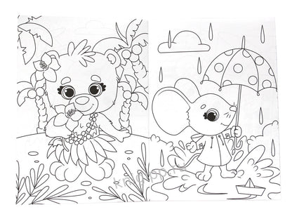 РАСКРАСКА с блестящими наклейками. МИЛЫЕ ЗВЕРЯТА