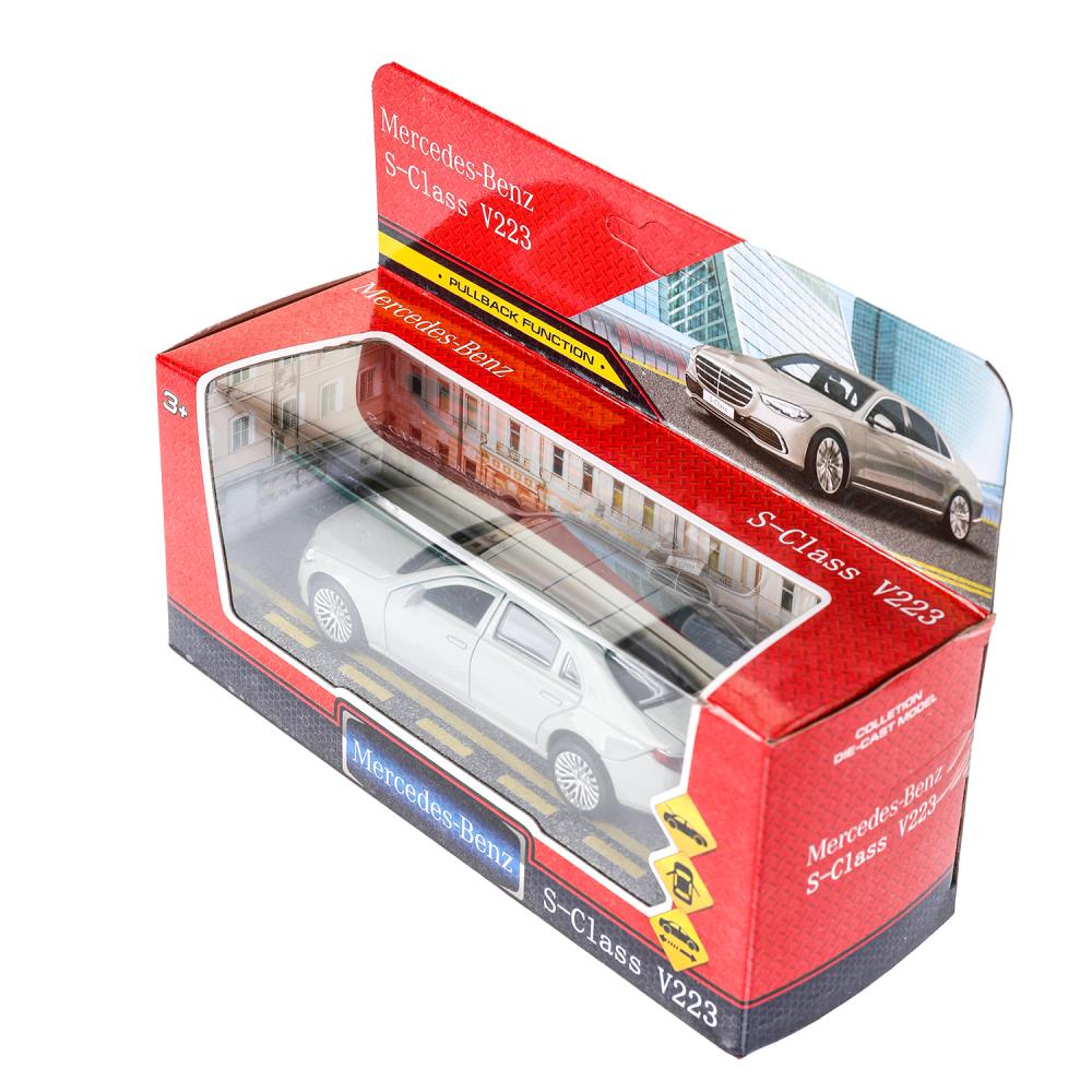 Машина металл MERCEDES-BENZ s-class v223 12см,дв,багаж,инер,серебристый,кор. Технопарк в кор.2*36шт