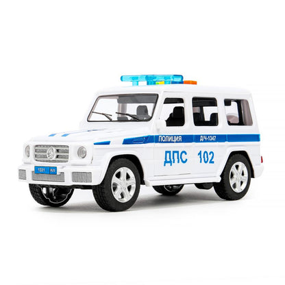Machine en plastique pour Mercedes-Benz Classe G ПОЛИЦИЯ 22 см, дв, баг, kor. Parc technologique dans le cor.2*18шт