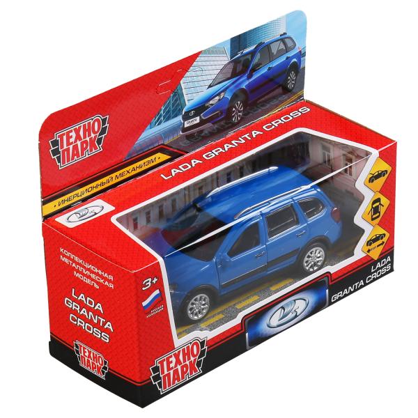 Машина металл "lada Granta Cross 2019" 12см, откр.двери, инерц., синий в кор. Технопарк в кор.2*36шт