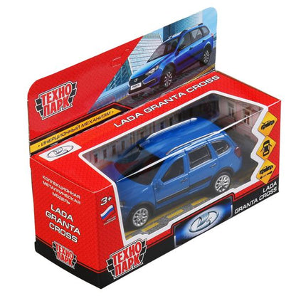 Машина металл "lada Granta Cross 2019" 12см, откр.двери, инерц., синий в кор. Технопарк в кор.2*36шт