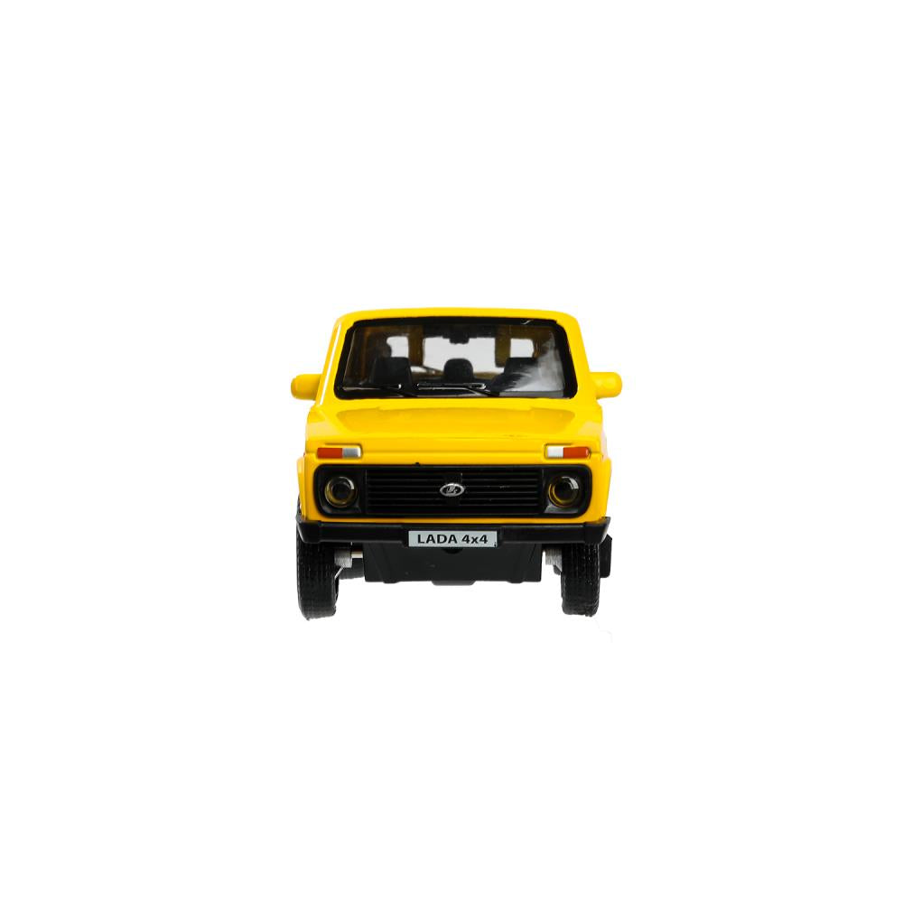 Machine en métal LADA 4x4 12 cm, double, bagage, inerce, jaune, cor. Parc technologique dans le cor.2*36шт